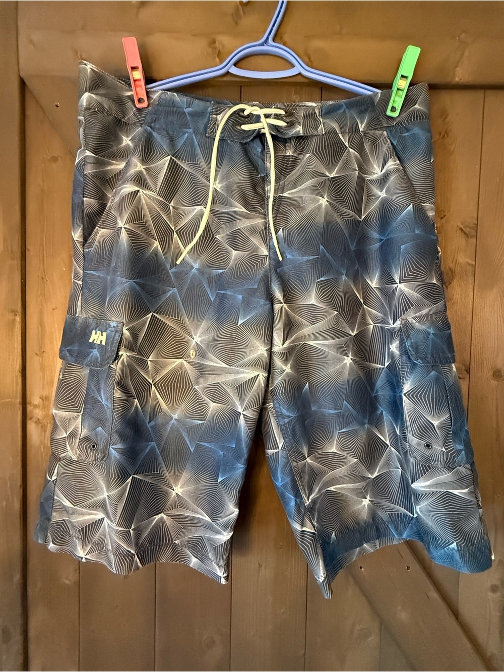 Helly Hansen Blue Geometric Cargo Swim Shorts